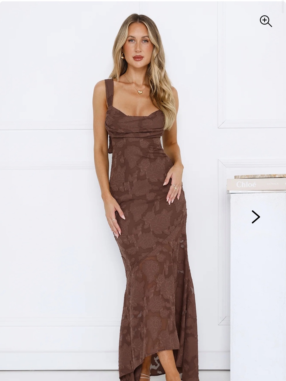 Hello Molly Brown Floral High-Low Lace Maxi Dress